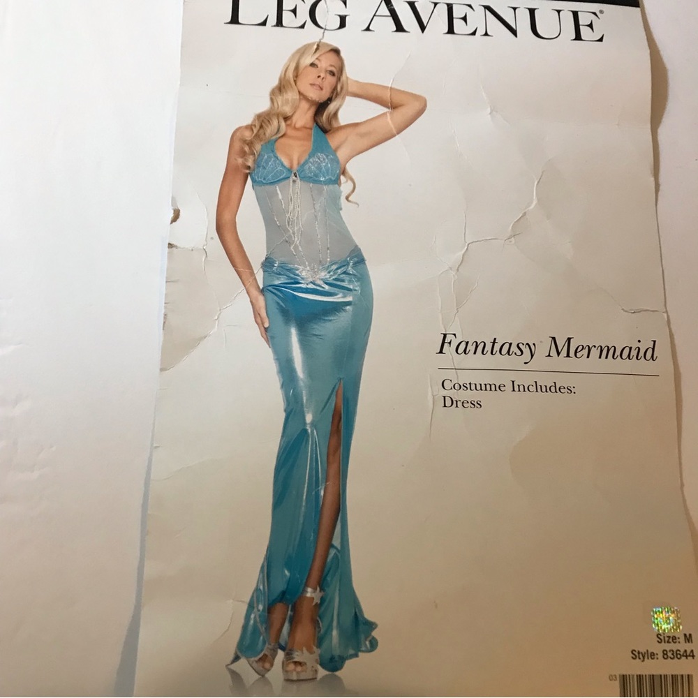 Fantasy Mermaid Costume Dress by  Leg Avenue ocean blue SZ M